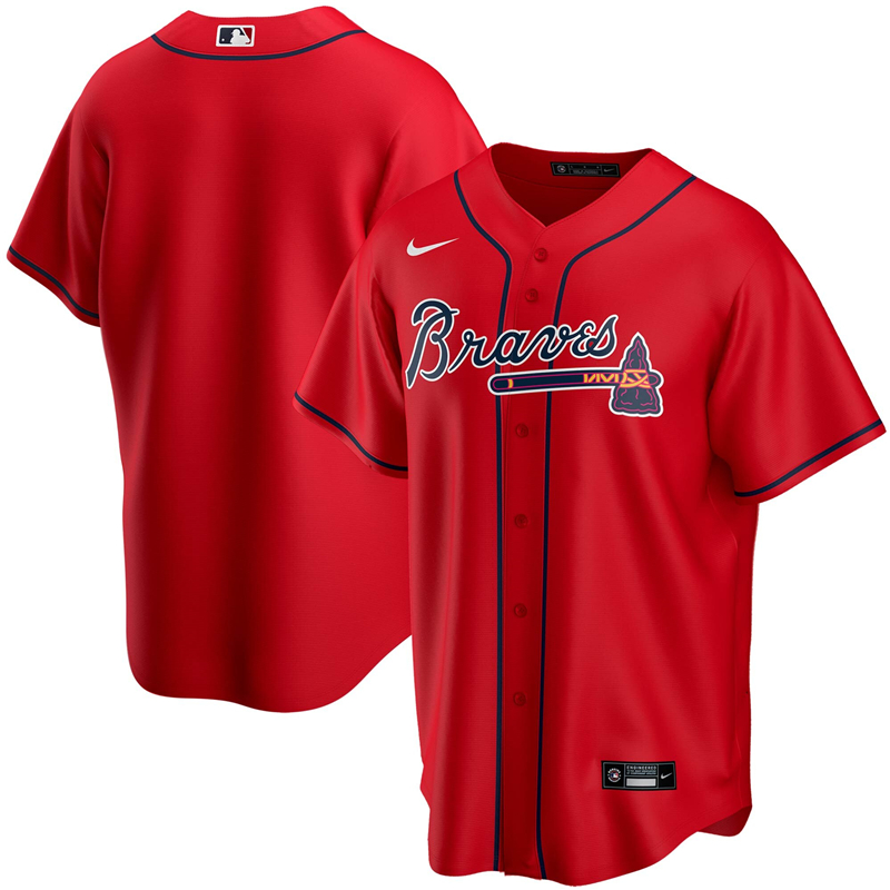 2020 MLB Men Atlanta Braves Nike Red Alternate 2020 Replica Team Jersey 1->atlanta braves->MLB Jersey